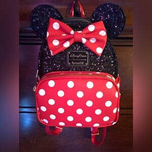 Disney Minnie Mouse Polka Dot Backpack.  Loungefly.  NWOT. Never used